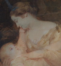 Load image into Gallery viewer, Portrait of Susanna Cecilia Hoare with her infant daughter, a watercolour after Joshua Reynolds.