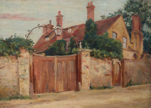 Load image into Gallery viewer, Ernest Stamp: A House at Letchworth. Oil on wooden panel