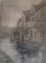 Load image into Gallery viewer, Fredericus Jacobus van Rossum du Chatel, Dutch 1856-1917. A Riverside Scene. Watercolour.