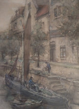 Load image into Gallery viewer, Fredericus Jacobus van Rossum du Chatel, Dutch 1856-1917. A Riverside Scene. Watercolour.