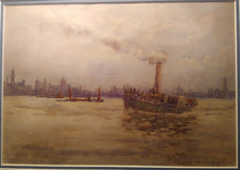 Load image into Gallery viewer, Rose Champion de Crespigny, British 1859-1935. the Pool of London. Watercolour.