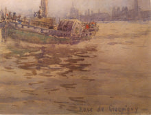 Load image into Gallery viewer, Rose Champion de Crespigny, British1859-1935: The Pool of London. Watercolour.