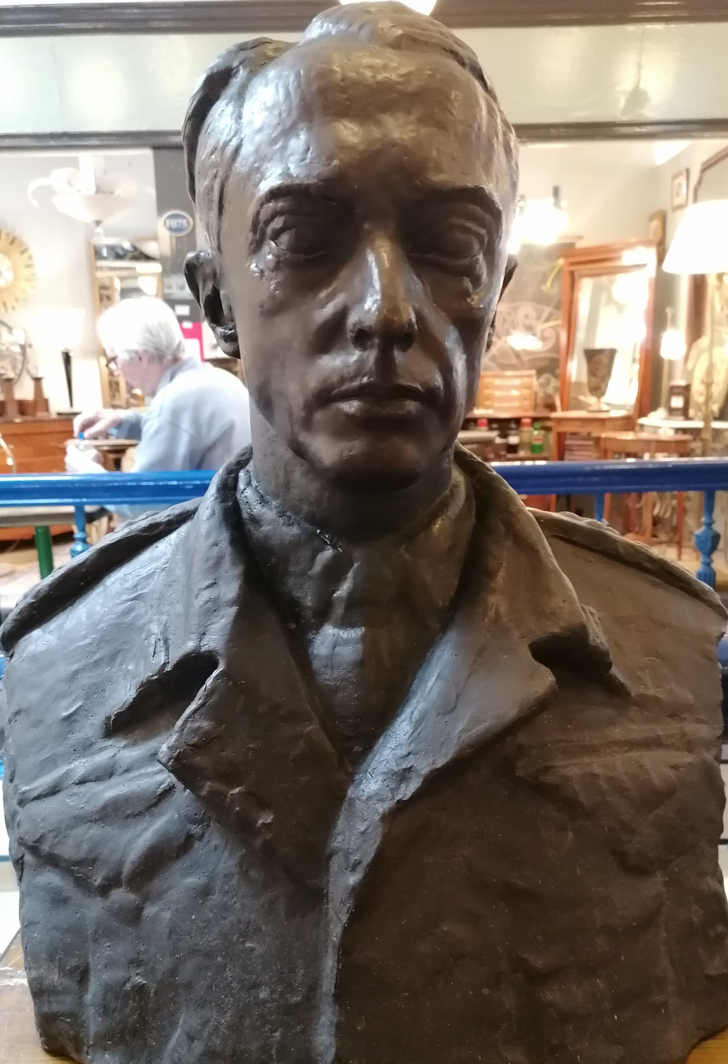 Brigadier George Mark Oswald Davey self portrait bronze bust