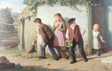 Load image into Gallery viewer, Matthias Robinson (British flourished 1856-1884) Children at Play
