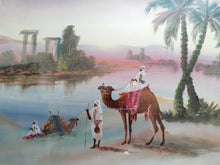 Load image into Gallery viewer, Scene at an Oasis. Early 20th Century British Orientalist School
