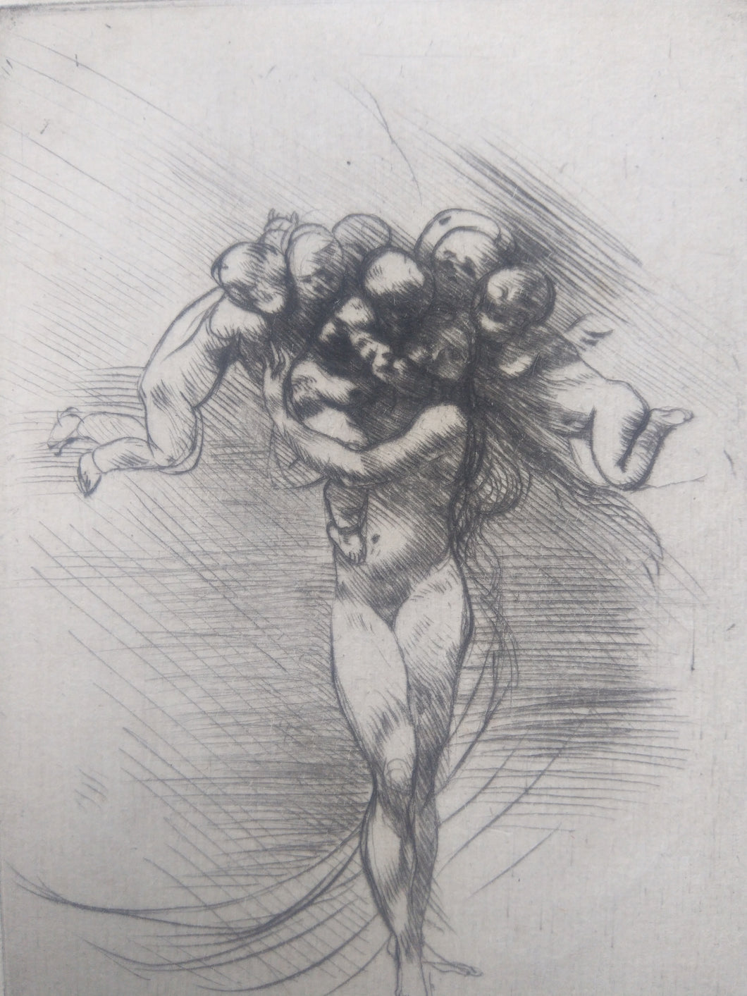 Auguste Rodin (Le Printemps) dry point etching