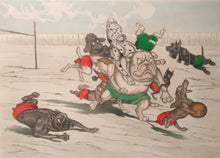 Load image into Gallery viewer, Boris O&#39;Klein: Etching in colours titled &quot;Rugby&quot; signed and titled in pencil
