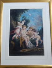 Load image into Gallery viewer, Eleanor Boyle 1825-1916. A watercolour after Francois Boucher. Putti with Birds.
