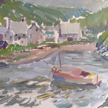 Load image into Gallery viewer, Florence May Asher 1888-1977 an oil sketch of a boat in an inlet
