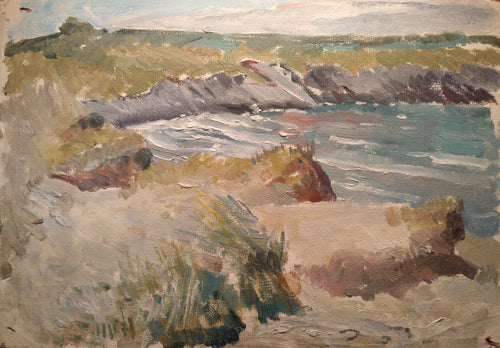 Florence May Asher 1888-1977, British artist. Seascape oil sketch