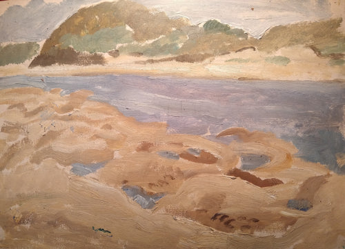 Florence May Asher 1888-1977, British artist. Seascape oil sketch