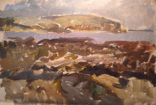 Florence May Asher 1888-1977, British artist. Seascape oil sketch