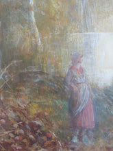 Load image into Gallery viewer, Frederick Hines 1852-1952: A Shepherdess. Watercolour
