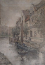 Load image into Gallery viewer, Fredericus Jacobus van Rossum du Chatel, Dutch 1856-1917. A Riverside Scene. Watercolour.
