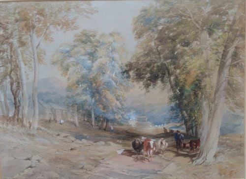 George Fowler Jones Scottish. Near Bolton Abbey, Yorkshire. Watercolour. Gunnersbury Arts Ltd.