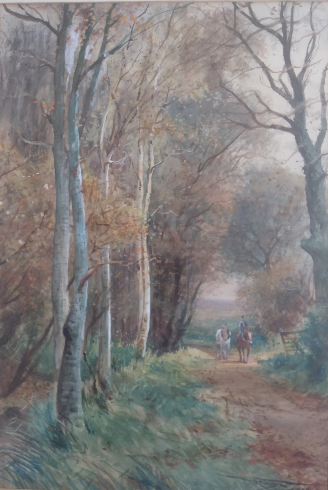 Henry Charles Fox, British 1855-1929: Return From Market. Watercolour.