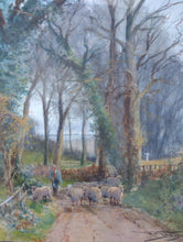 Load image into Gallery viewer, Henry Charles Fox, British 1855-1929. Shepherd. Watercolour
