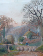 Load image into Gallery viewer, Henry Charles Fox, British 1855-1929. Shepherd in Village. Watercolour.
