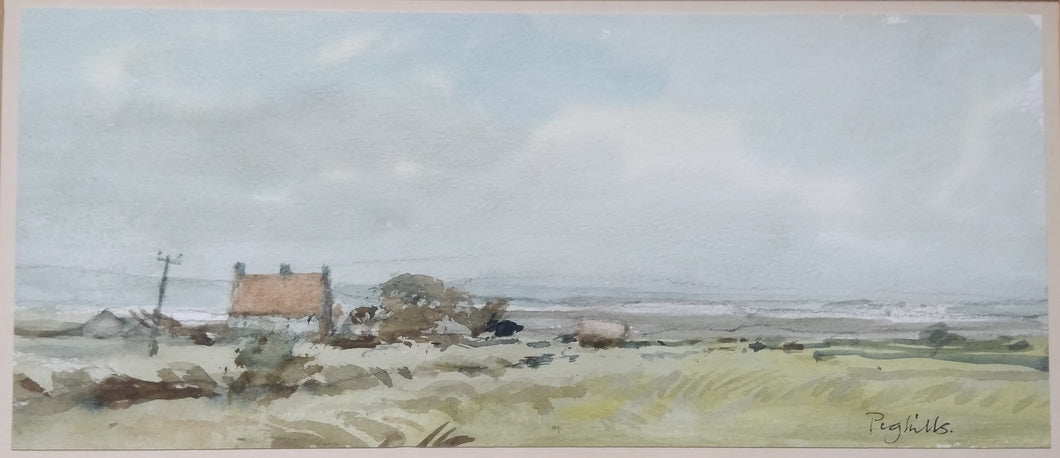 Joseph Pighills, Yorkshire 1902-1984. Overy Staithes, Norfolk watercolour.