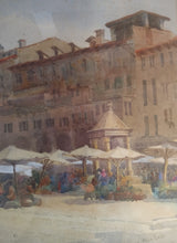 Load image into Gallery viewer, Mary Georgina Barton, Irish 1861-1949: The Piazza delle Erbe Verona. Watercolour.
