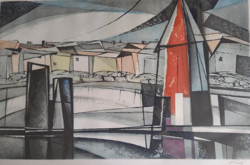 After John Piper Portland series abstract colour etching 20th century
