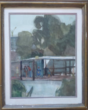 Load image into Gallery viewer, Rodney J. Burn 1899-1984. The Bus Stop. watercolour. Gunnersbury Arts Ltd.
