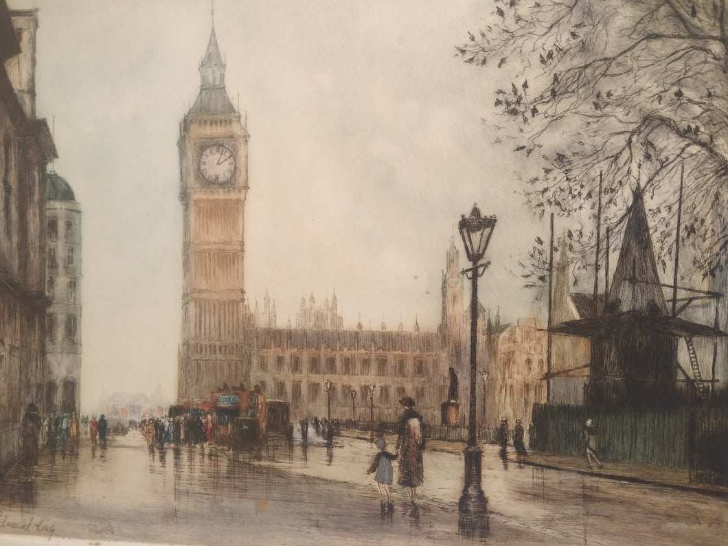 Etching: The Palace of Westminster after Edward King