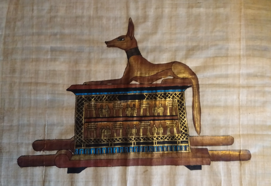 Modern Egyptian watercolour and gouache on papyrus. Gunnersbury Arts Ltd.